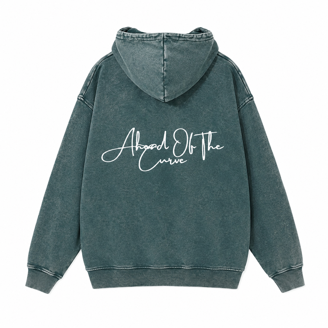 Ahead Of The Curve- Washed Green Hoodie