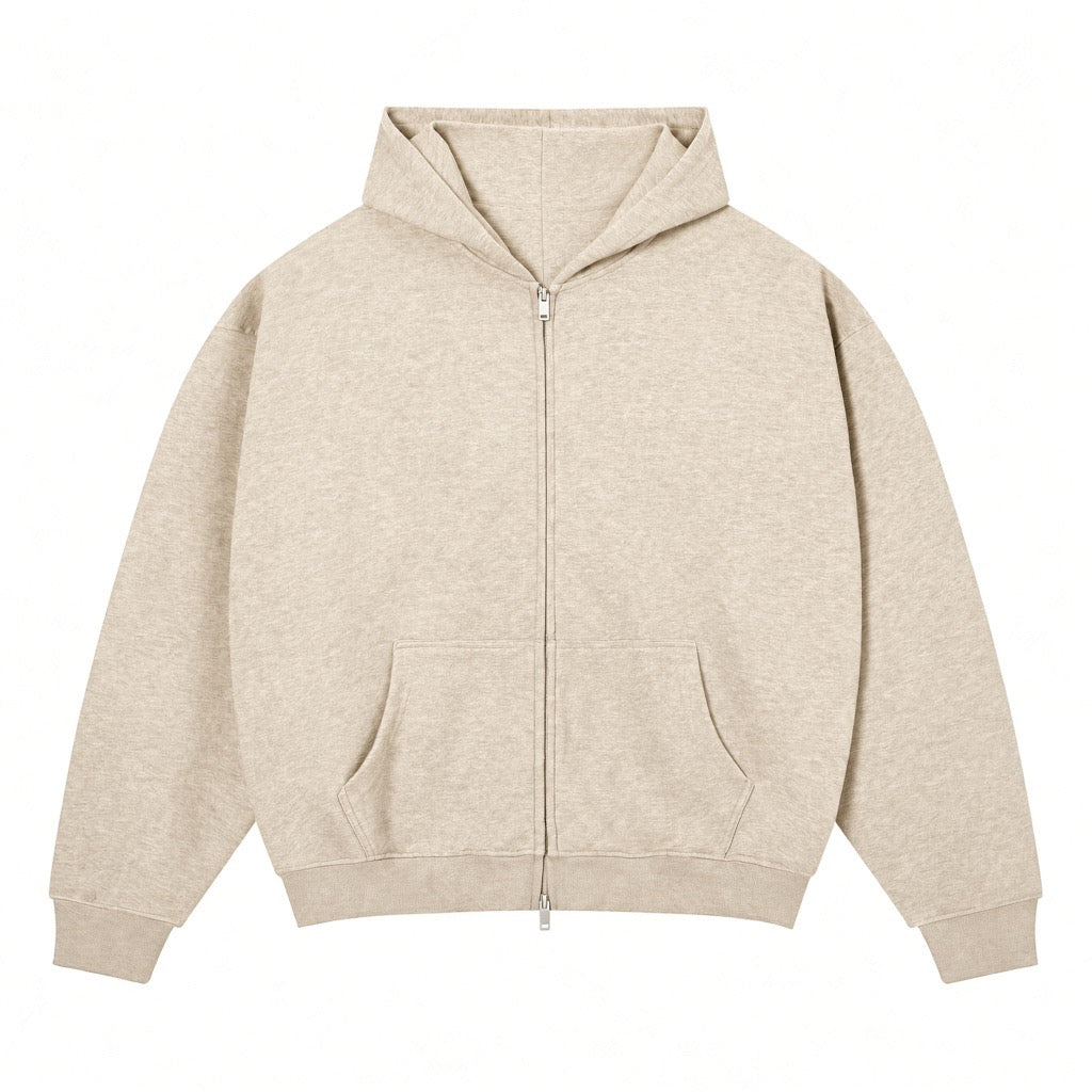 Zipper Sweat Hoodie (Haze Gold)